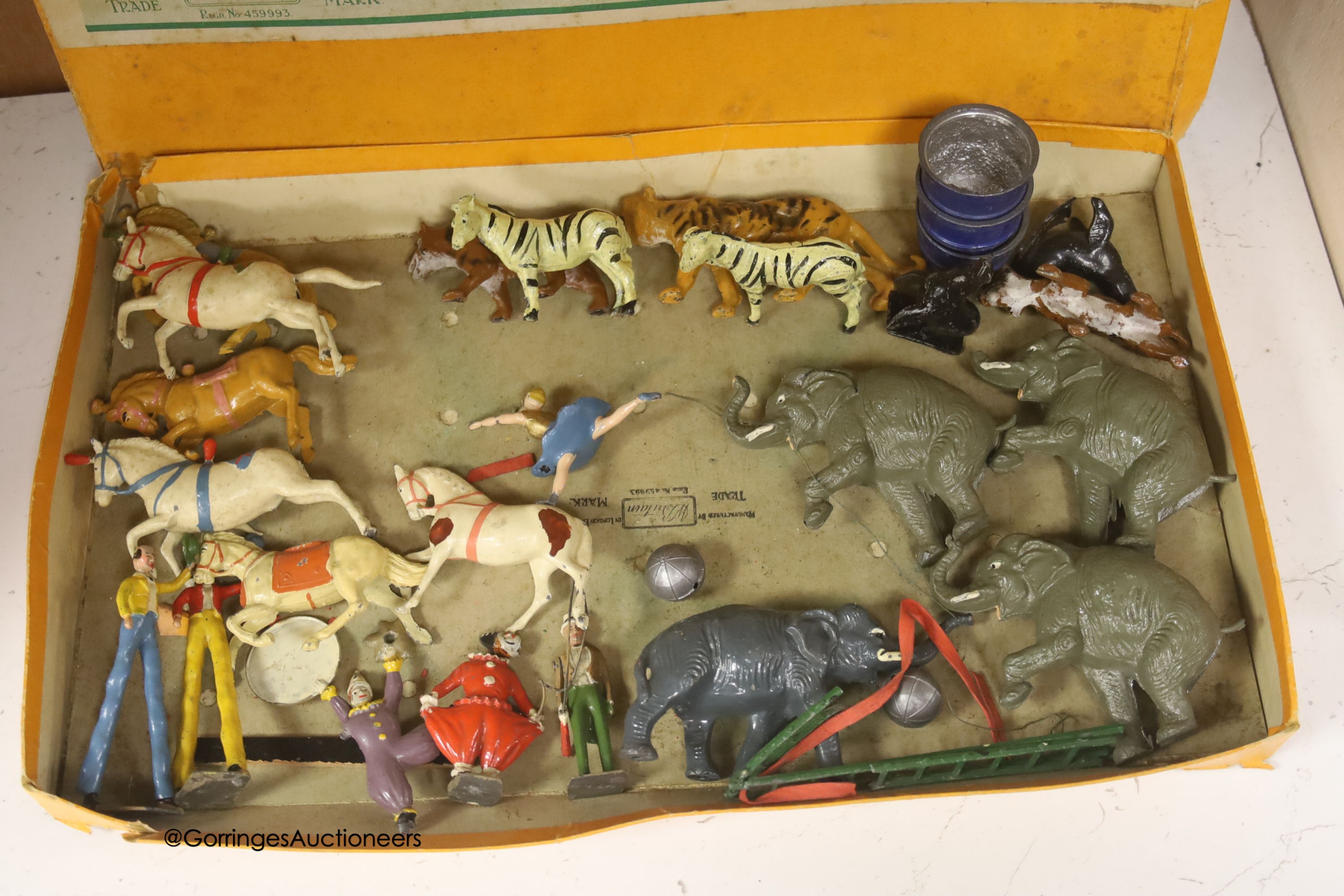 A Britain's Set 1443 Mammoth Circus, 1936-41, in original box and further related items